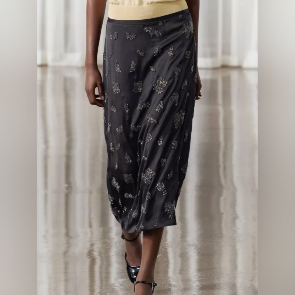 Zara Gorgeous Black and Gold‎ Women's Skirt. Size S